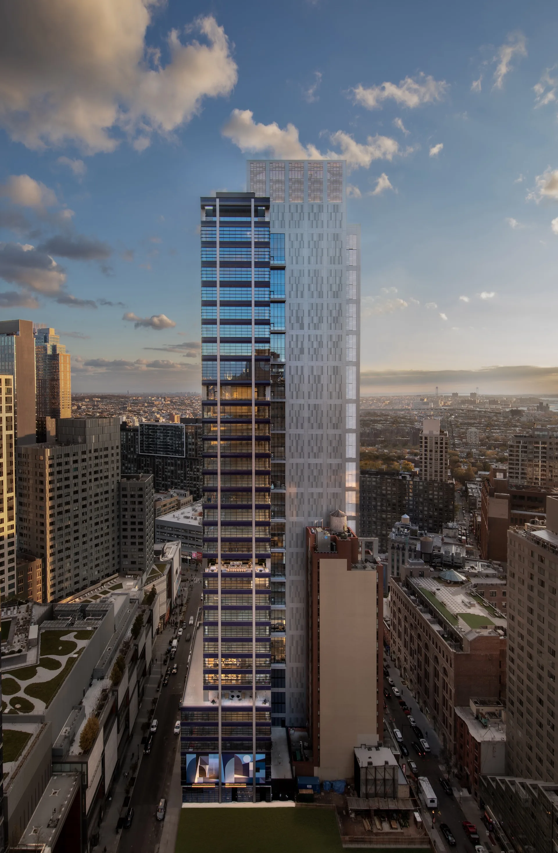 Street-level view of 1 Willoughby Square entrance